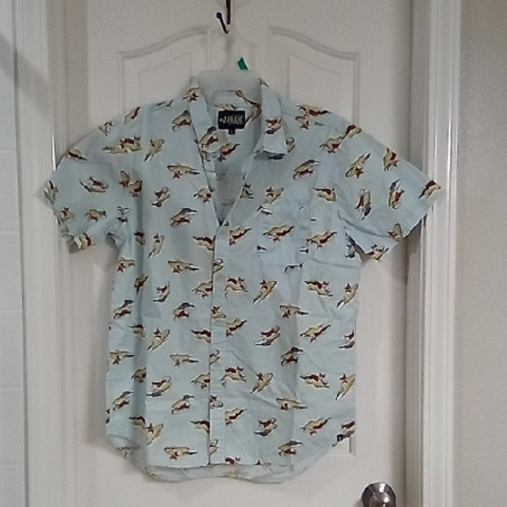 RUDE Light Blue Surfing Print Casual Shirt